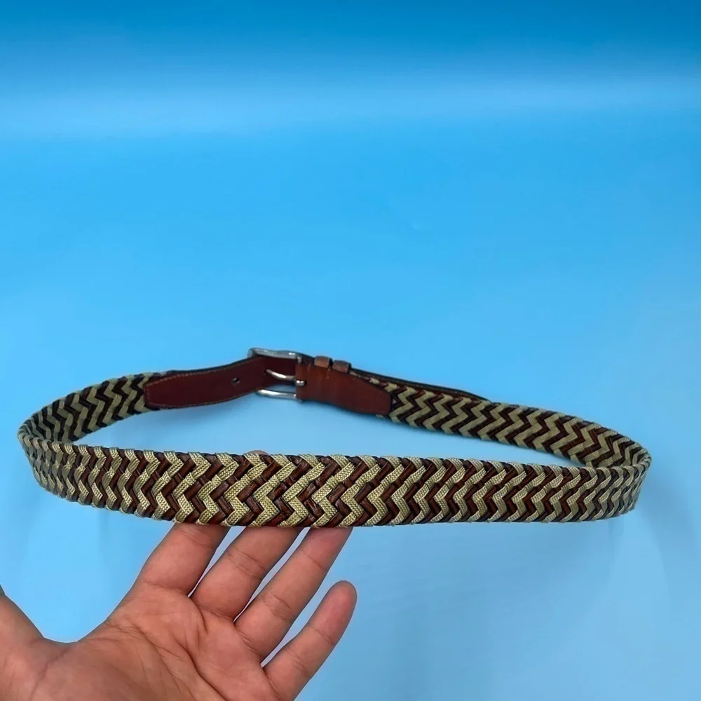 Genuine Leather Braided Mens Belt